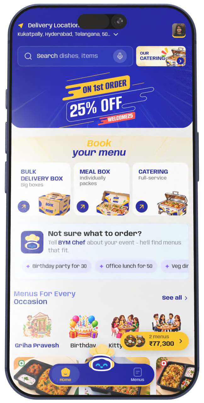 The Book Your Menu app